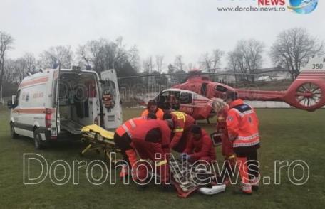 Femeie preluată de urgență cu elicopterul SMURD de la Dorohoi