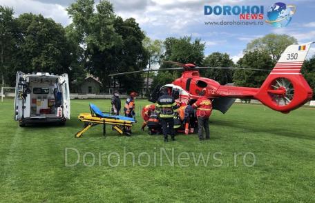 Bărbat din Cordăreni preluat de urgență de elicopterul SMURD de la Dorohoi – FOTO