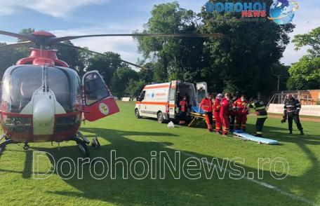 Elicopter SMURD chemat la Dorohoi pentru un bărbat din Dealu Mare care a suferit un infarct - FOTO