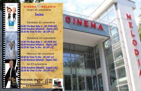 Vezi ce filme vor rula la Cinema „MELODIA” Dorohoi, în săptămâna 1 – 7 octombrie – FOTO