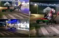 Tânăr sancționat de polițiști după ce a făcut drifturi cu căruța într-o intersecție din Ștefănești