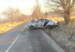 Accident pe drumul Dorohoi – Dumeni! O mașină s-a izbit într-un copac iar șoferul a plecat de la fața locului