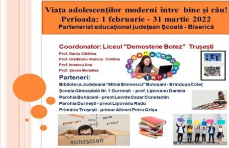 Activitate „Viaţa adolescenţilor moderni între bine şi rău!” Liceul „Demostene Botez” Trușești