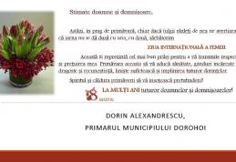 Mesajul Primarului Dorin Alexandrescu de Ziua Internațională a Femeii