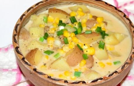 Supă cu cartof dulce și porumb