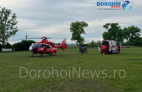 Bărbat din comuna Suharău preluat de elicopterul SMURD de la Dorohoi