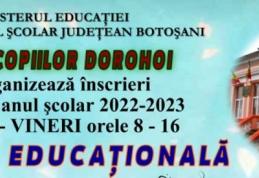 Clubul Copiilor Dorohoi organizează înscrieri pentru anul şcolar 2022-2023. Vezi detalii!