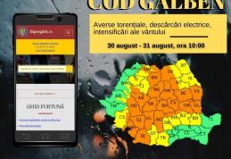 Cod galben de instabilitate atmosferică accentuată pentru județul Botoșani 