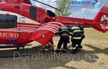 Femeie din Dorohoi preluată de urgență de elicopterul SMURD