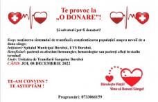 UTS Dorohoi, campania „Te provoc la o donare!”: De sărbători, să donăm o picătură de viață!