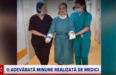 Alexia, fata rănită grav în accidentul de la Pașcani, a făcut primii pași pe holurile spitalului