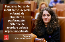 Alexandra Huțu: „Pentru ca bursa de merit să fie o formă de stimulare a performanței, criteriile de acordare trebuie urgent modificate!”