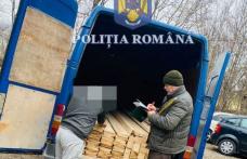 Material lemnos fără documente. Bărbat sancționat pe raza comunei Cândești - FOTO