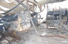 ISU Botoșani a stabilit cauza incendiului de la autobaza firmei de transport