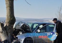 Grav accident în zona Popasului Cucorăni! Un şofer a intrat cu maşina într-un copac