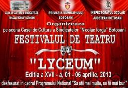 Festivalul concurs de teatru „Lyceum” ediția a XVII-a 2013. Vezi detalii festival!