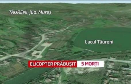 Cinci morţi, după ce un elicopter prăbuşit în lacul din localitatea Tăureni
