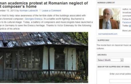 Academicienii cer salvarea casei lui George Enescu din comuna Mihăileni
