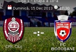 FC Botoșani îi întâlnește astăzi în deplasare pe cei de la CFR Cluj