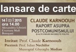 Uvertuta Mall: Antropologul francez CLAUDE KARNOOUH își lansează la BOTOȘANI noua sa carte