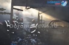 Incendiu violent în Dorohoi! Patru garaje şi un autoturism au fost mistuite de flăcări  - FOTO