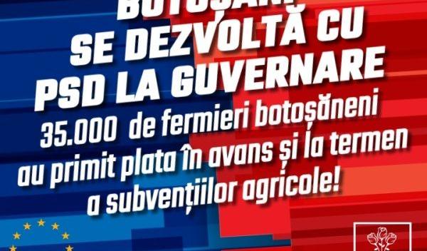 Botosani se dezvolta cu PSD 35 mii fermieri