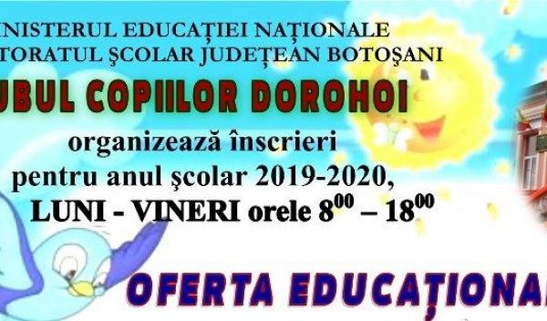 ANUNT inscrieri 2019-2020 - 