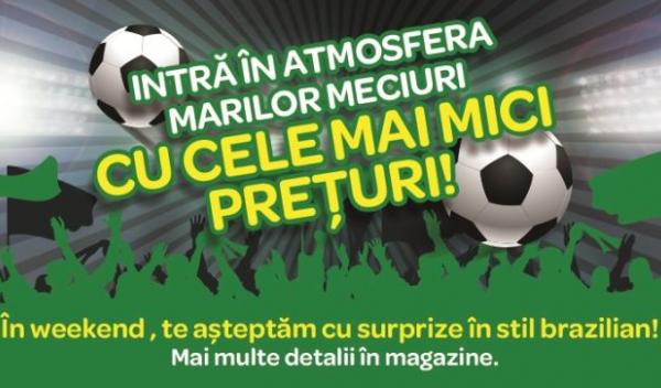 Atmosfera marilor meciuri de fotbal la Carrefour