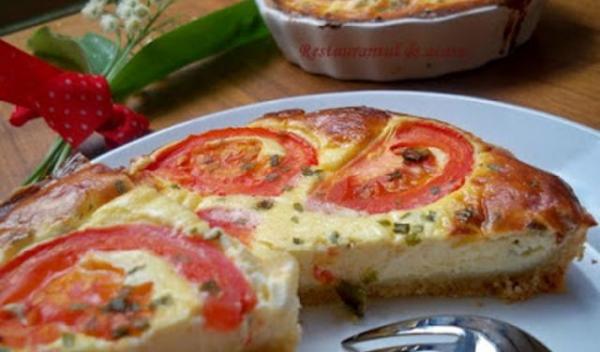 tarta cu branza si rosii