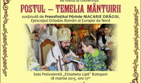 Conferinta - Postul temelia mantuirii