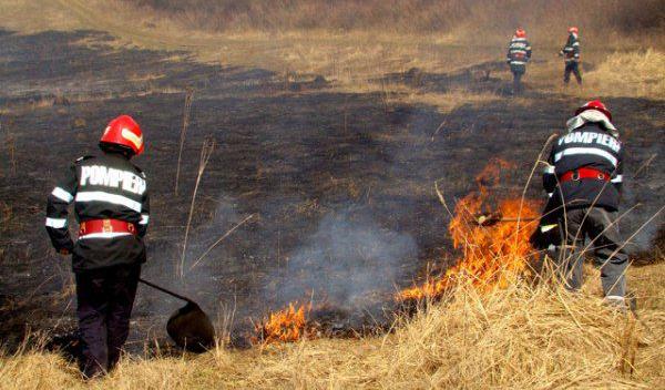 Un incendiu de vegetaţie uscată izbucnit ieri, la prânz, pe raza localităţii Viişoara Mare, comuna V